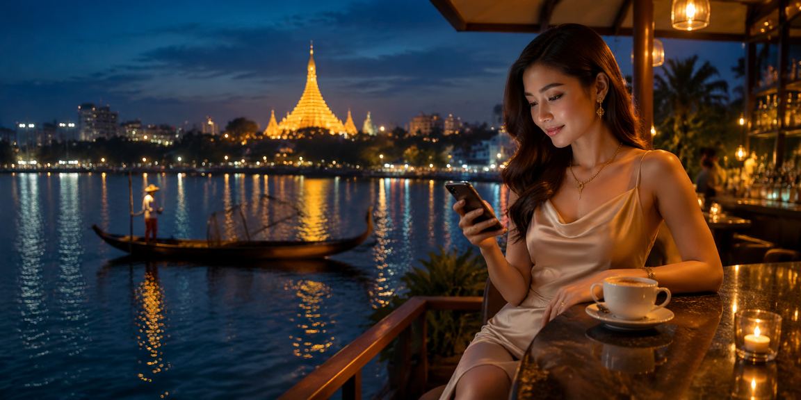 ရန်ကုန်ရွှေတိဂုံဘုရားနားရှိ လူတွေကစမတ်ဖုန်းလောင်းကစားနေမှု
